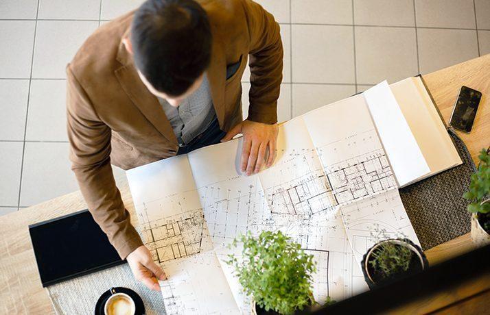 Review of architectural drawings for a building assessment